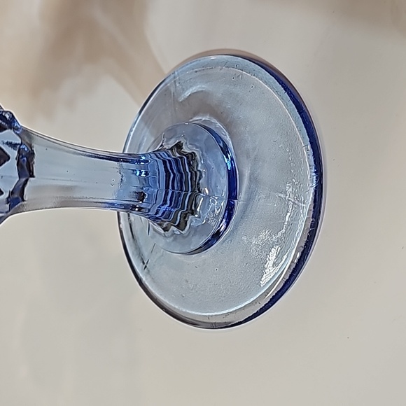 Indiana Glass Blue Diamond Point Footed Compote - Picture 9 of 11